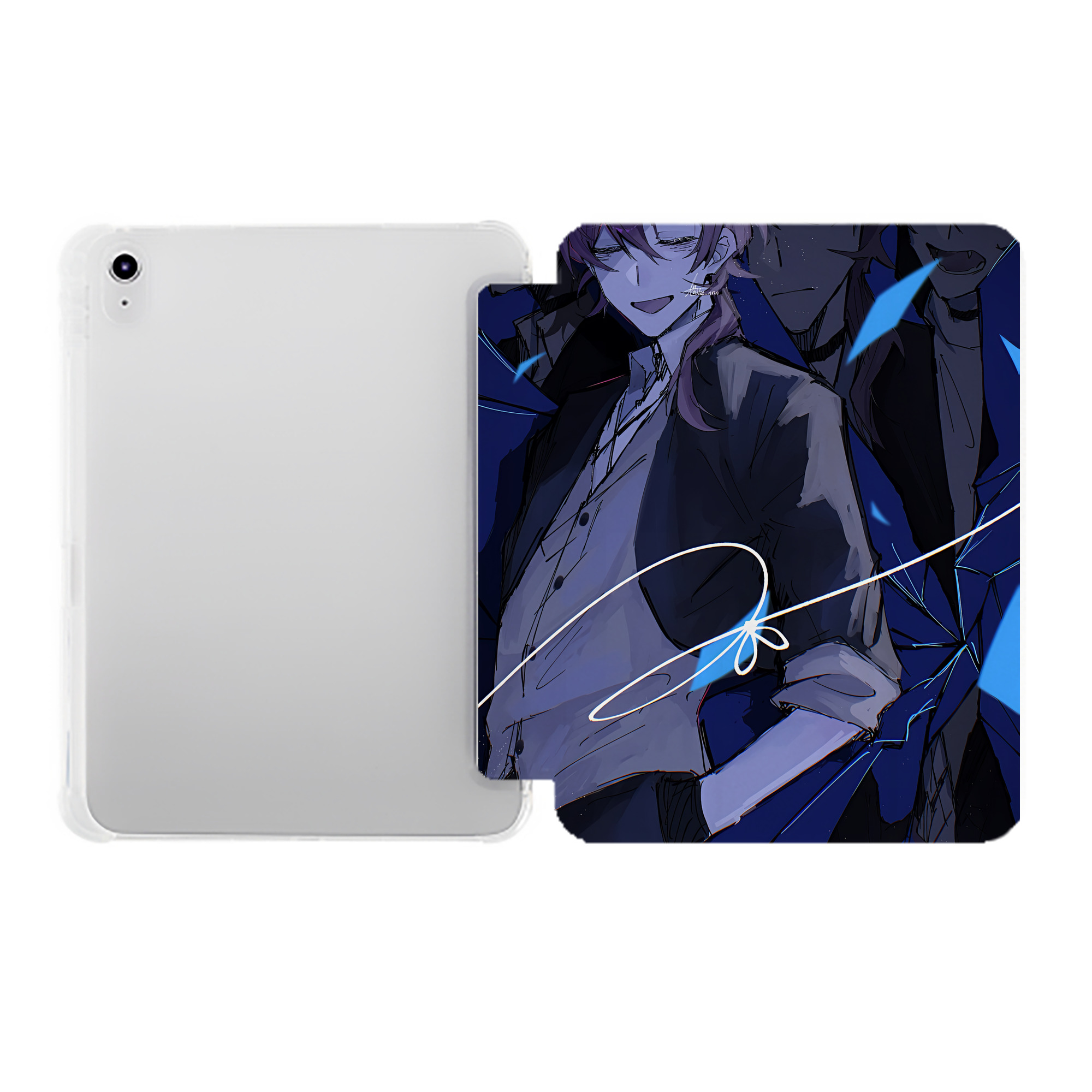 （画像用） 文豪ストレイドッグス Bungo Stray Dogs IPad ケース ペン収納付き 三つ折りスタンド PUレザー×シリコン 対応機種9.5/10.5/10.9インチ